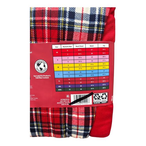 Ladies Red 2-Piece Pajama Set 'Let it Snow' Winter Holiday Women Cozy Large - Picture 5 of 6